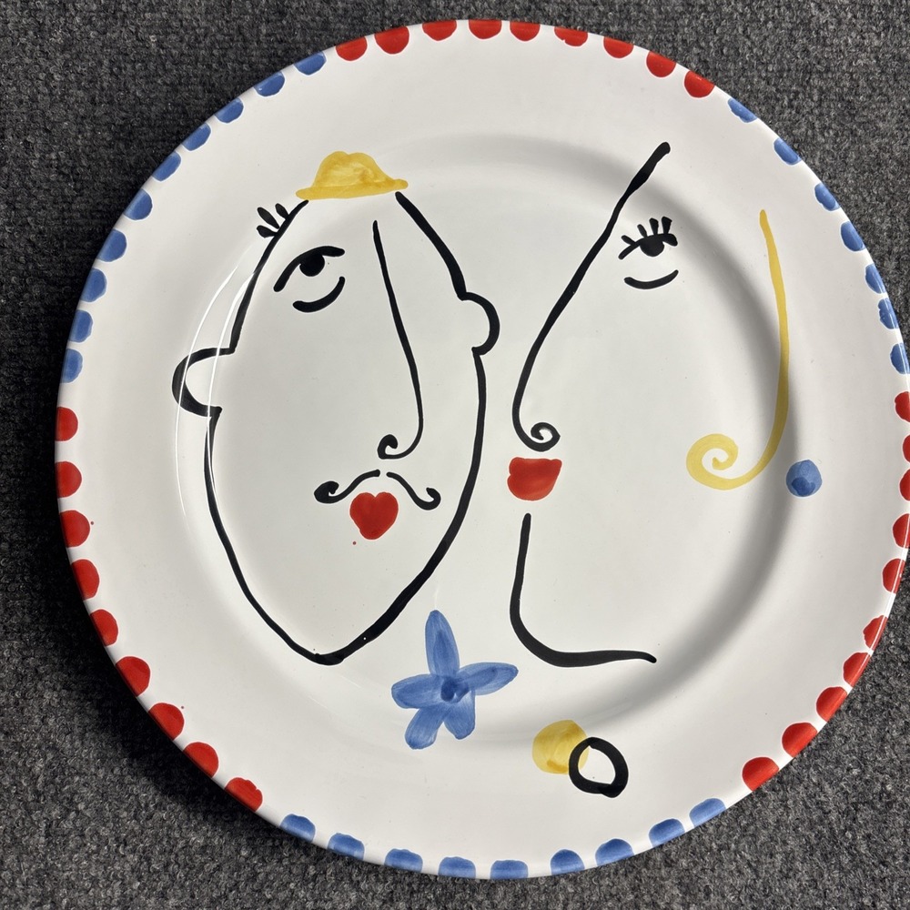 Vintage 1990s Macy's The Cellar Picasso "faces" Made In Italy Ceramic Platter